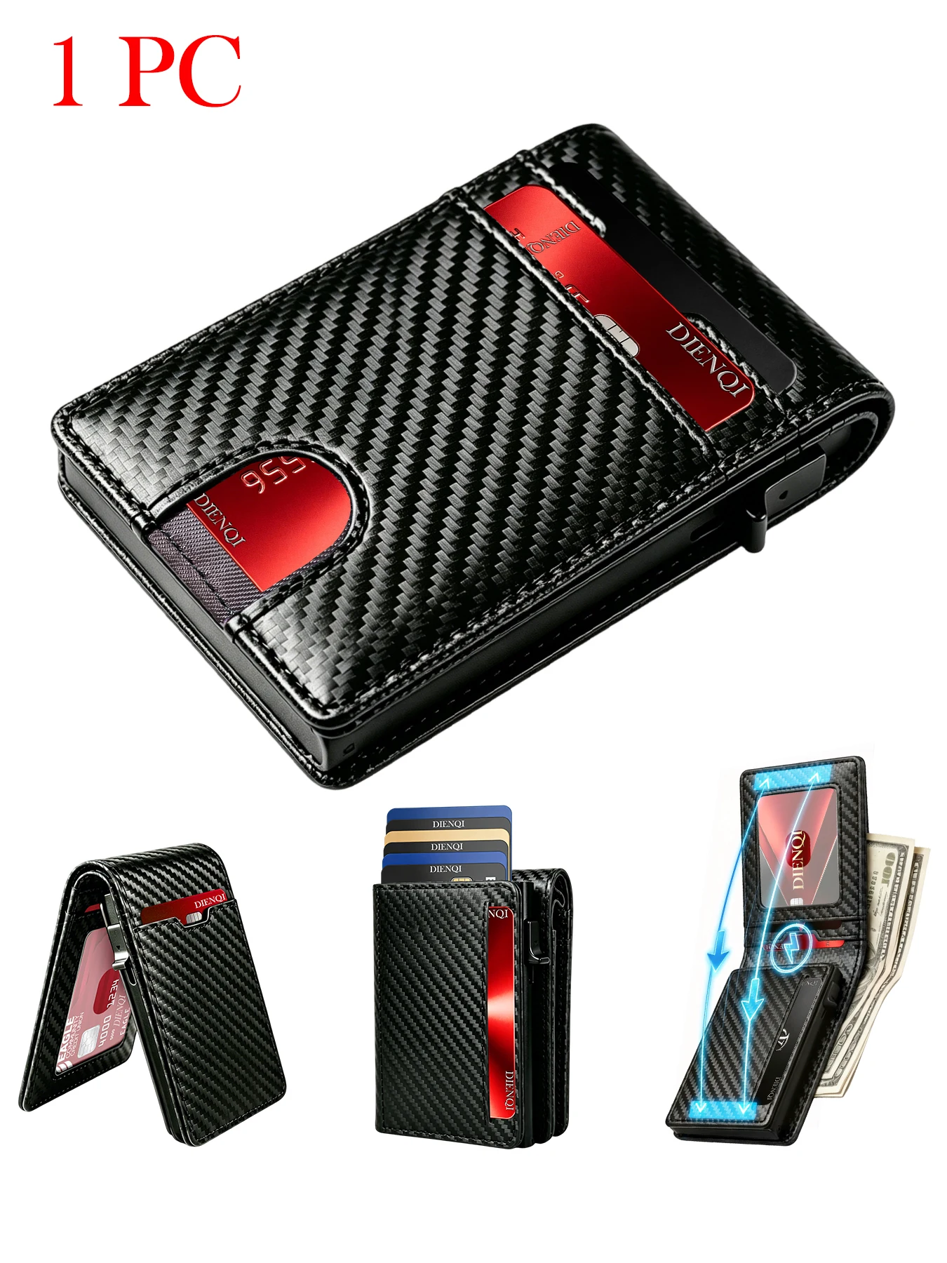 Magnetic Minimalist RFID Smart Wallet - Luxurious Metal Card Holder and Pop-Up Case