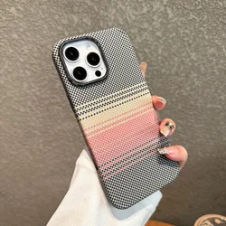 Luxury Kevlar Carbon Fiber Magnetic Wireless Charging Case Cover for iPhone 17 (A1)