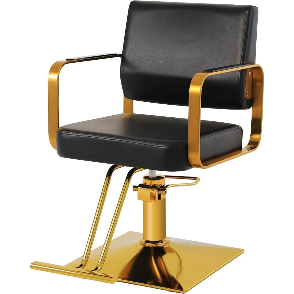 Barber Chairs, Hydraulic Pump 360 Degree Rotating Barber Chair, Spa Beauty Equipment for Hair Stylists, Gold Salon Chairs