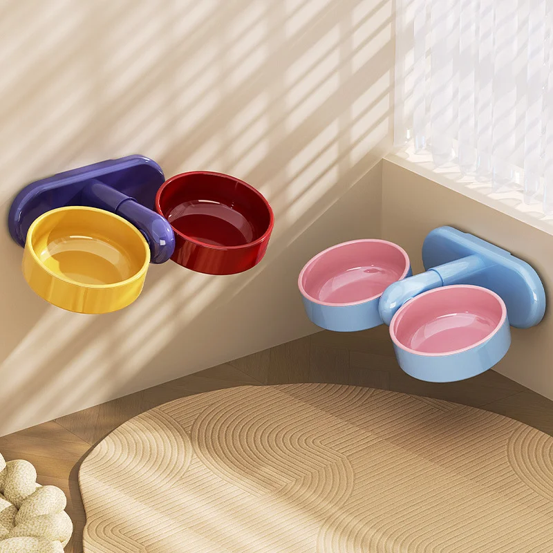 Pet supplies: Cat bowls/water bowls, dog bowls, tip-over resistant pet bowls, height adjustable. - 3