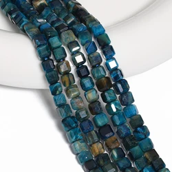 Lake Blue Tiger Eye Square Faceted Beads for Jewelry Making - Natural Stone (Lake blue)