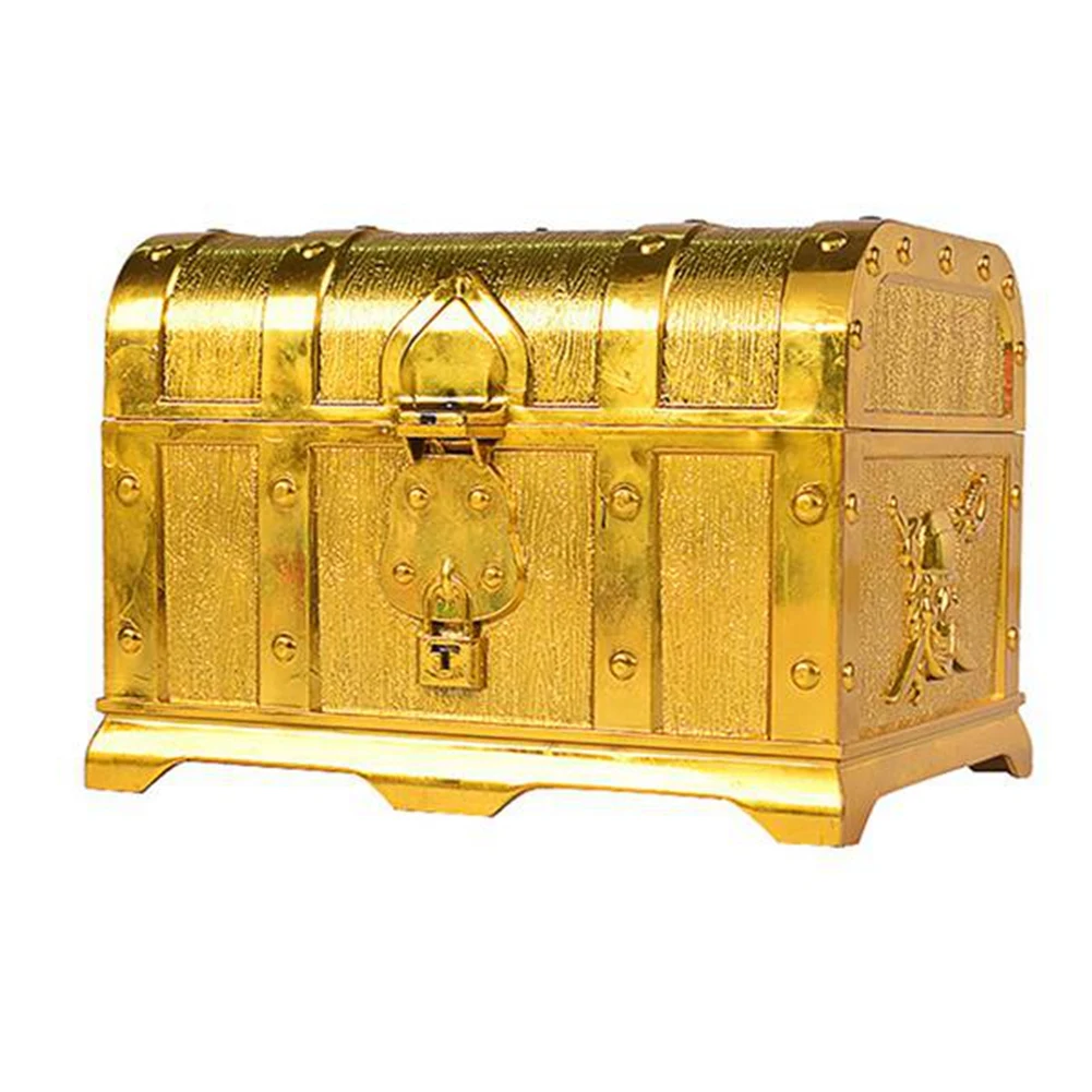 

Pirate Treasure Chest Decorative Treasure Chest Keepsake Jewelry Box Plastic Toy Treasure Boxes Party Decor Large Size A