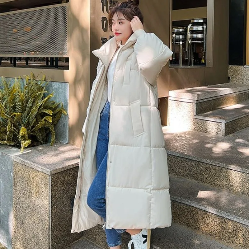 2023 nuove donne piumino di cotone giacca invernale femminile versione di media lunghezza parka sciolto spesso caldo capispalla con cappuccio moda soprabito image