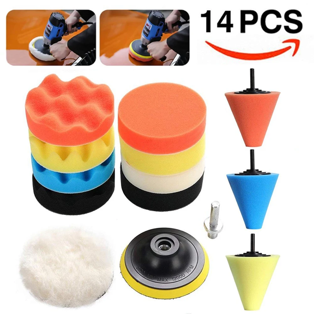 8/11/14Pcs Car Polishing Sponge Pads Kit Foam Pad er Kit for Motorcycle vehicle Removes Scratches