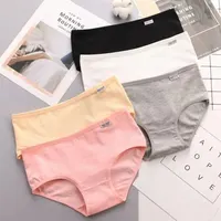 Lot de 7 culottes en coton pour femmes, sous-vêtements grande taille, slips respirants de couleur unie, lingerie féminine M-4XL 4
