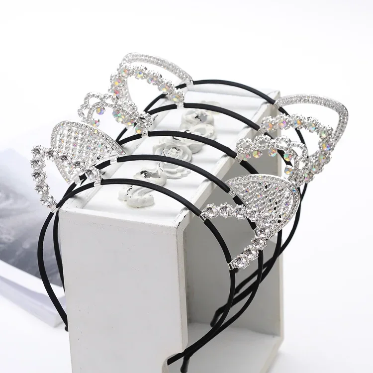 5 Stück Haarreif Mit Katzenohren – Mit Spitze, Strass, Pailletten, In Schwarz, Gold, Silber, Für Party, Cosplay & Kostüm