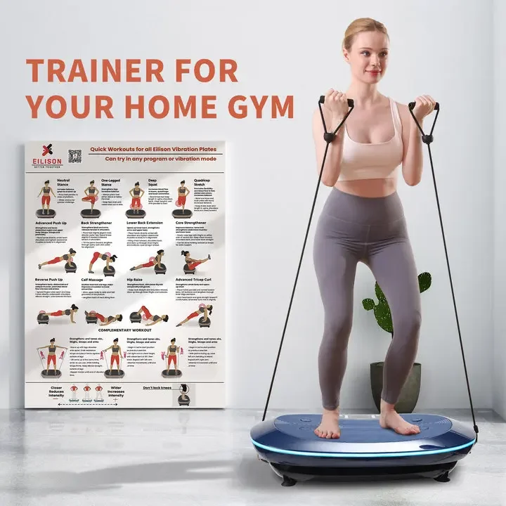 4D Blood Circulation Power Fit Ultrathin Whole Body Crazy Fit Massage Vibration Plate for Body Building