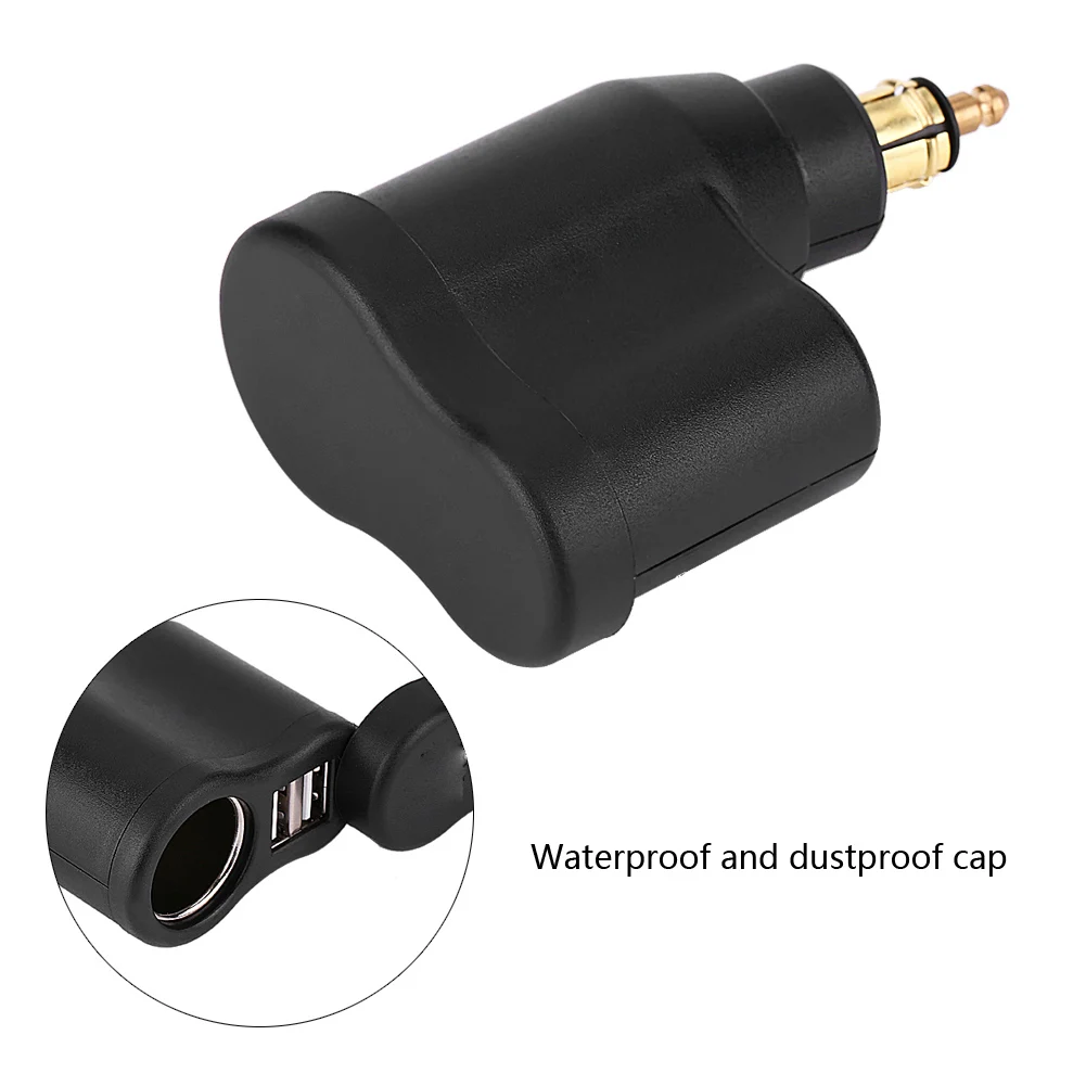 Caricabatterie USB 3.3A Per Moto - Adattatore Da Presa Hella DIN A 2 Porte USB, 12-24V, Con Tappo Impermeabile E Led Blu