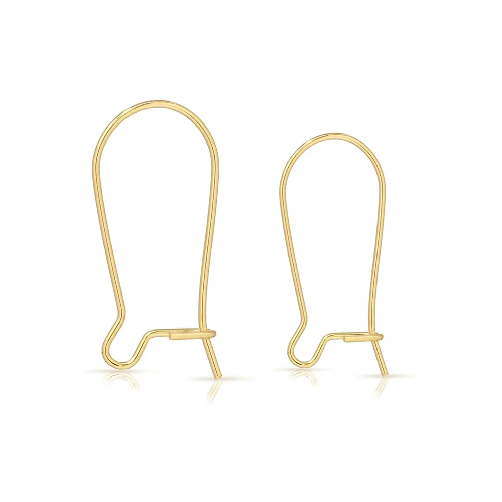 

20Pcs Brass 18K Real Gold Plated Kidney Ear Wire Earring Hooks Component Diy Earrings Making For Jewelry Supplies Accessories
