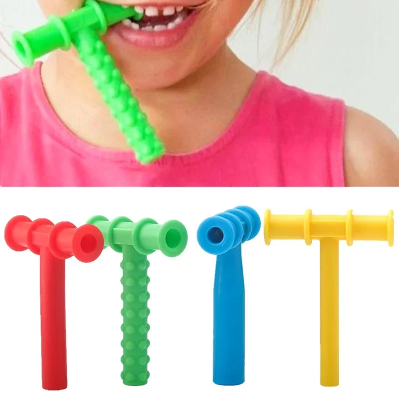 Speech Therapy Teeth Massager Kid Chewing Tube Speech Therapy Teeth Massager Children Talk Tools For Autism Sensory Speak Oral Muscle Rehabilitation Training