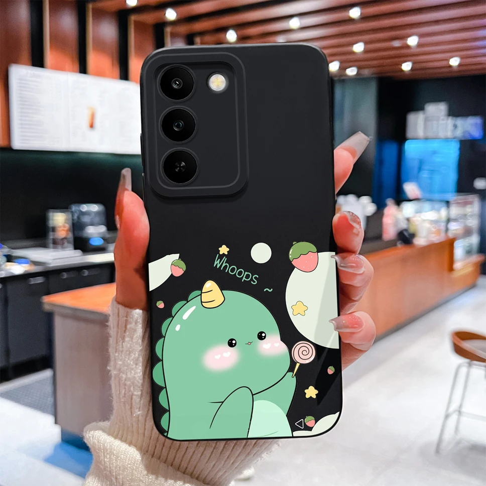 Lovely Dinosaur Slim Liquid Silicone Soft Shockproof Phone Cover, Anti-Slip