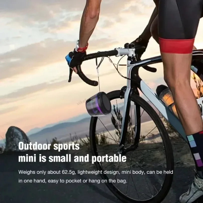 2024 Mini Pocket Bluetooth Speaker Magnetic RGB Ambient Light Bluetooth SoundbarWireless TWS Stereo MP3 Music Player for TF Card