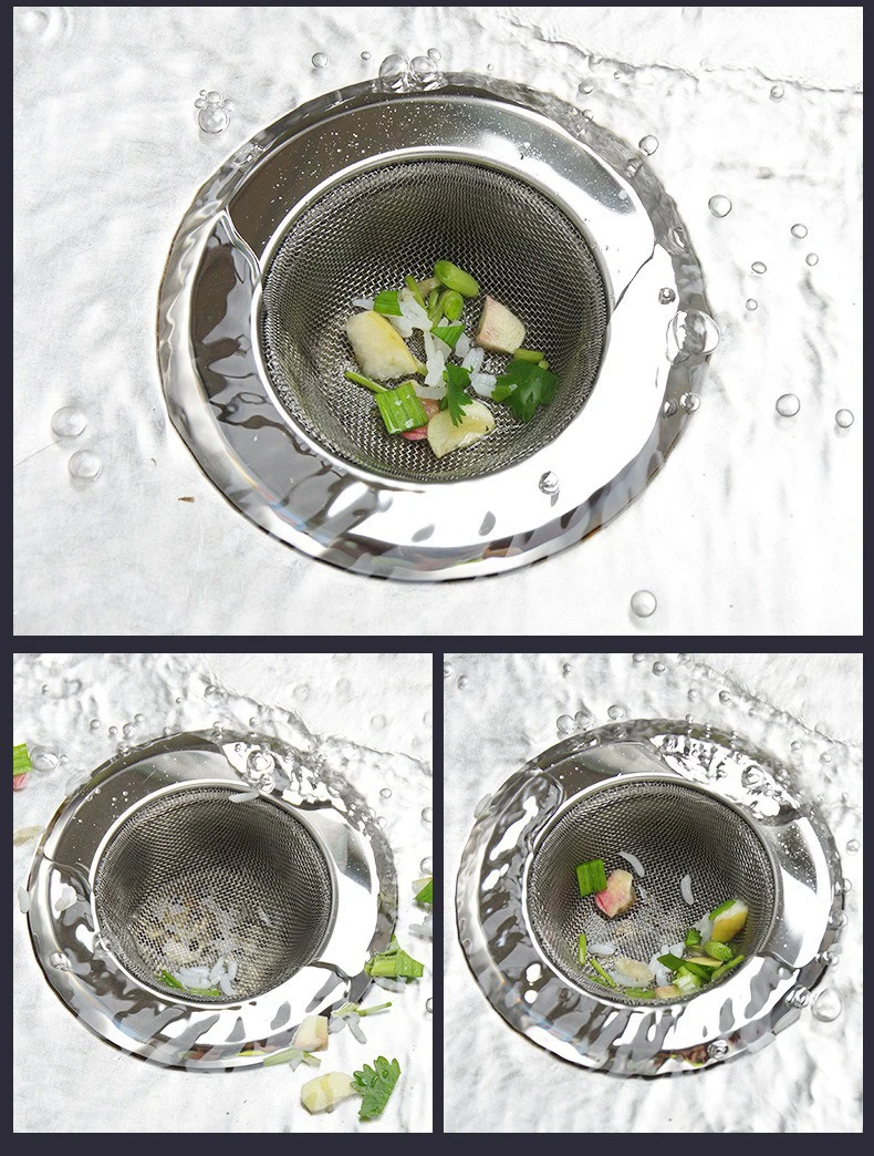 1/3/5pc Kitchen Sink Filter Stainless Steel Mesh Strainer