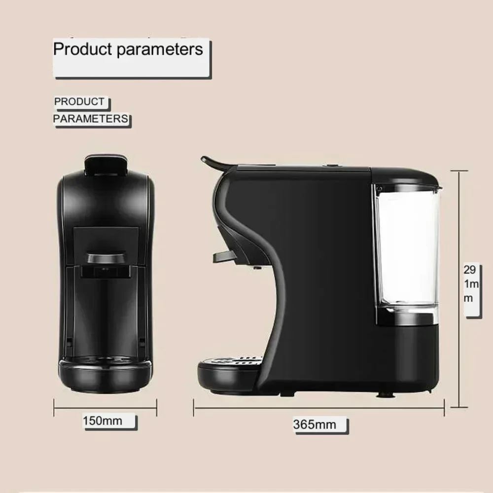 220V 1450W 0.6L19bar Italian Capsule Coffee Maker Multi-function Portable Office Commercial Small Household American Coffee Pot 4