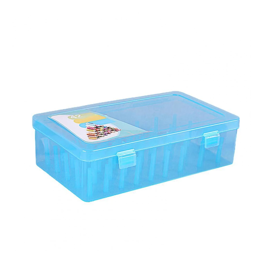 Sewing Thread Box 42 Spools Plastic Storage Case Home Cross-stitch Sew Double Lock Organizer Container Supplies
