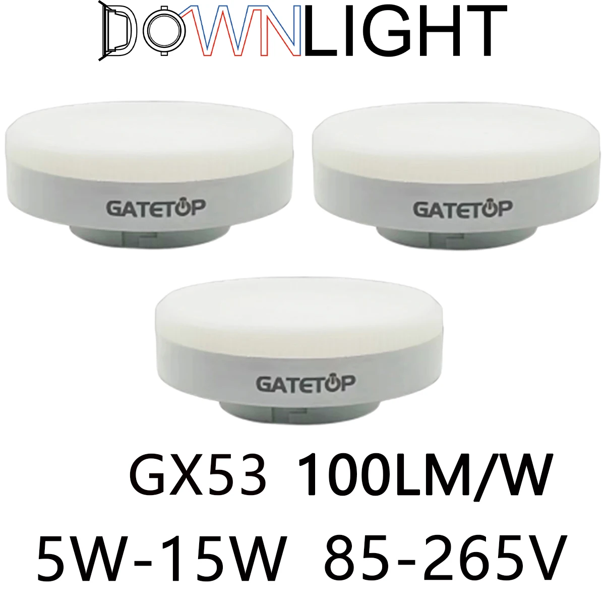 4-20PCS LED cabinet light wardrobe light GX53 spotlight AC85V-260V no flickering warm white light 5W-15W high lumens 100LM/W