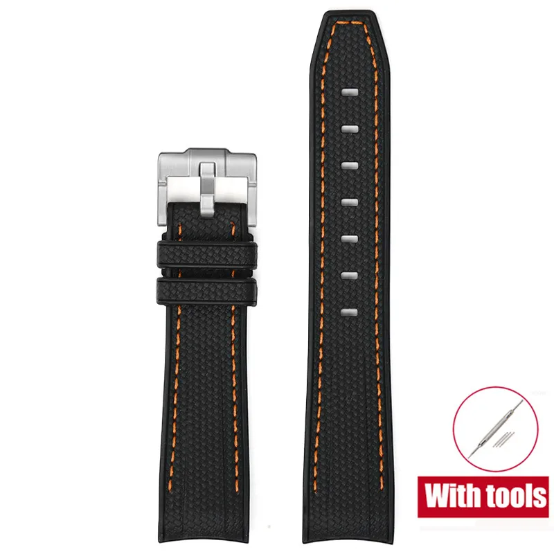 20mm Premium Diving Strap - Arc Curved End TPU Rubber Bracelet with Watch Band Tools