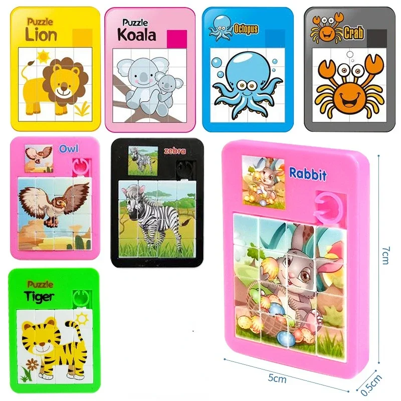 1/5pc 1-16 Number Learning Slide Puzzles for Kids Cartoon Education Animal Children's Jigsaw Puzzle Toy School Kindergarten Gift exploring ability developing 5x child magnifying glass student kindergarten to explore the toy puzzle baby science learning