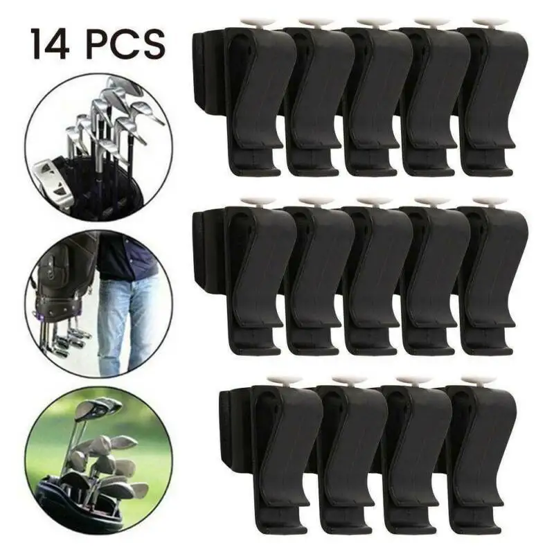 14pcs Golf Putter Holder Golf Bag Clip Fixed Putting Organizer Club