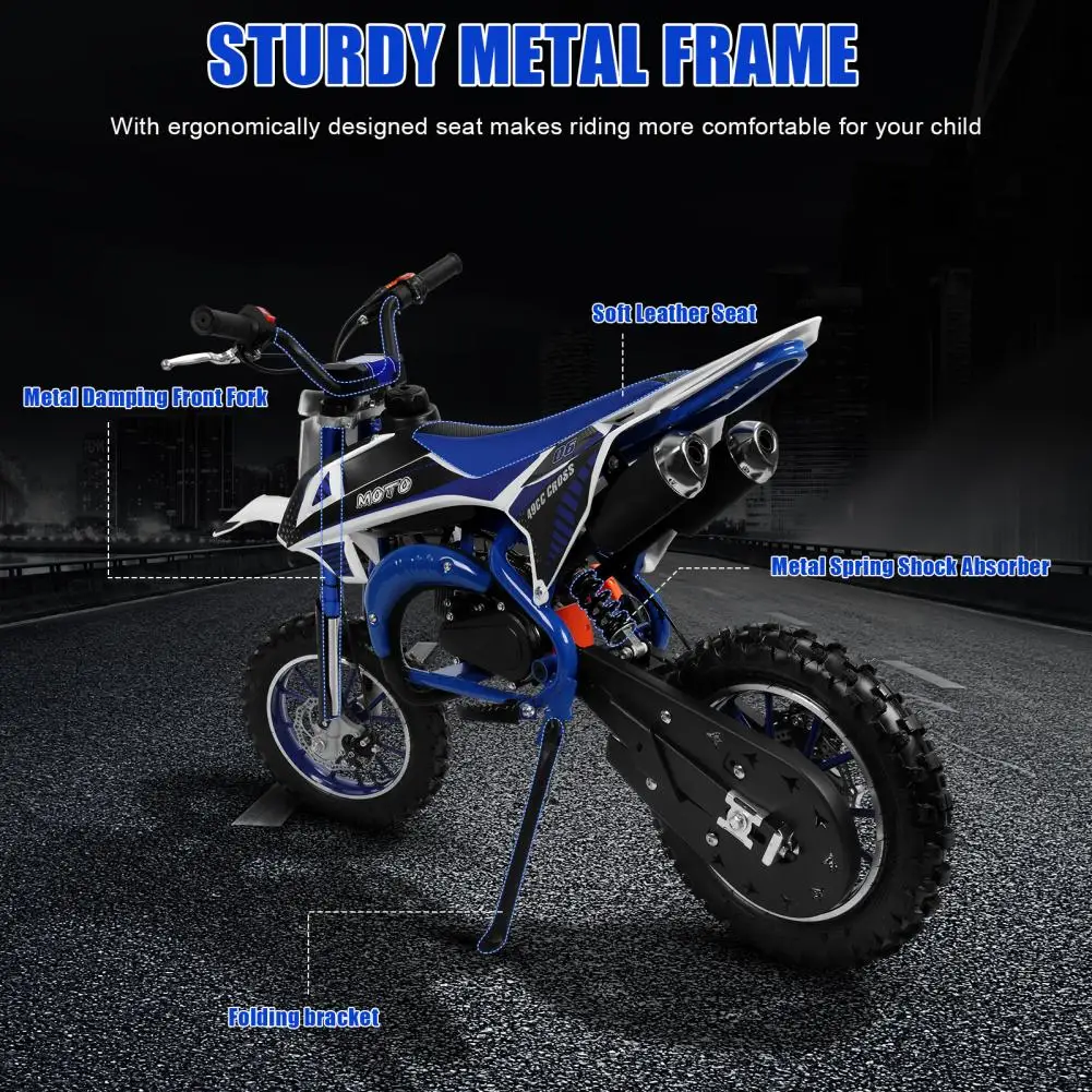 49cc 2-Stroke Kids Dirt Bike Mini Pit Bike Dirt Motorcycle Gas Power Kids Mini Motorcycle Ride On Pocket Motorbike