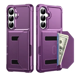 Magnetic Leather Wallet Phone Case with Cardholder and Enhanced Protection - Galaxy A57 (5G) (Purple)