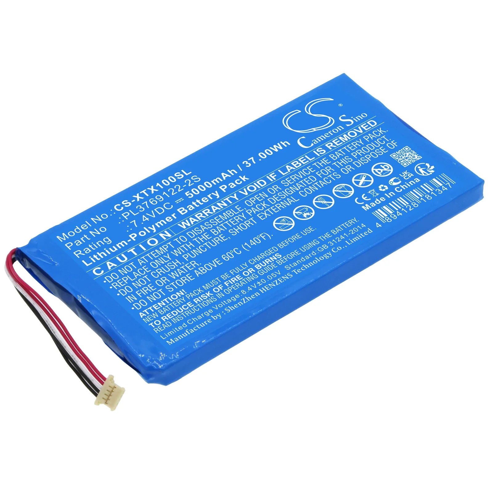 Batteria Per Scanner Diagnostico Per Xtool Pl3769122-2S X100 Pad 2 Pro Volts 7.4 Capacità 5000Mah / 37.00Wh