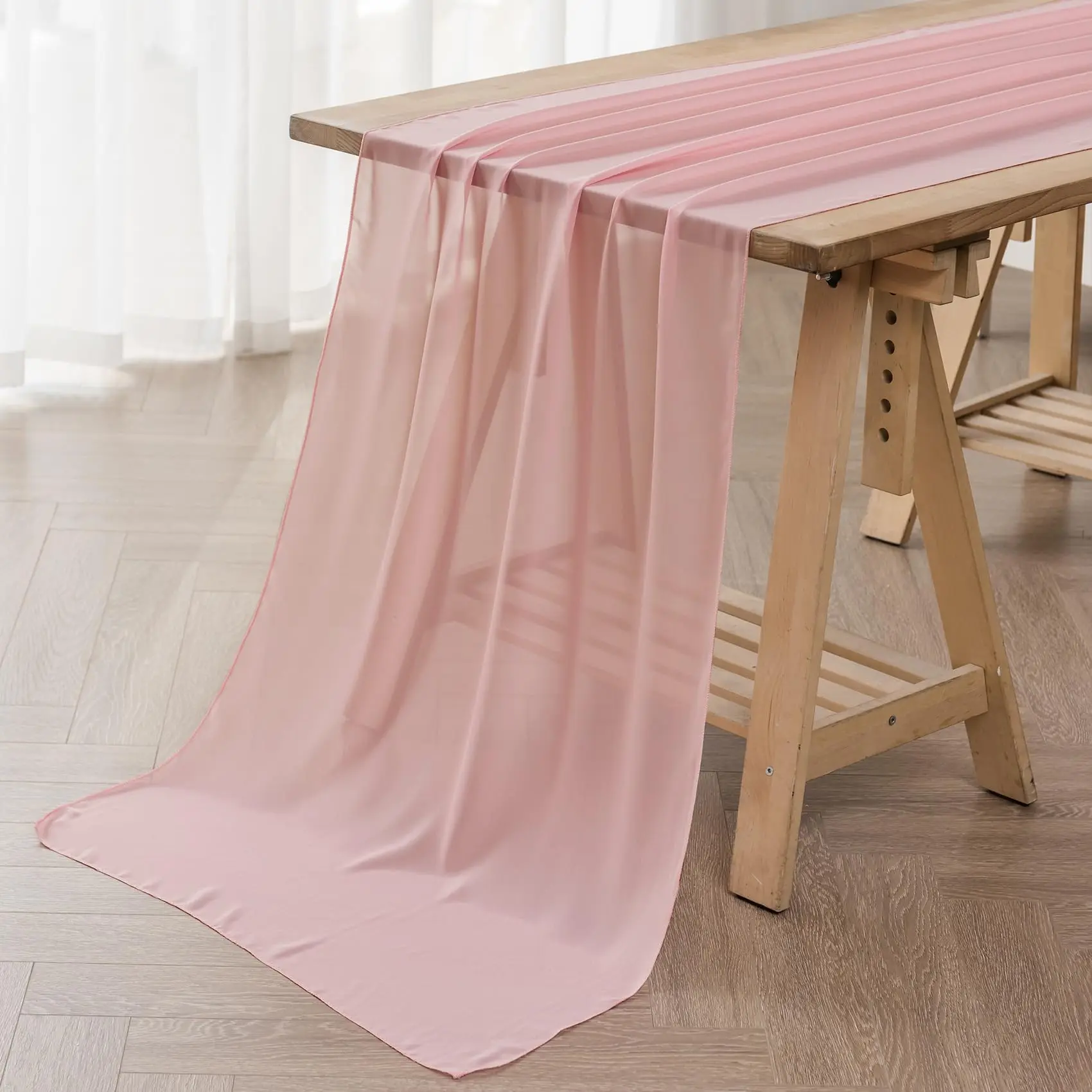 Table Runner 1PC/4PCS Chiffon 30x300cm Sheer Romantic For Wedding Birthday Party Bridal Shower Outdoor Decoration