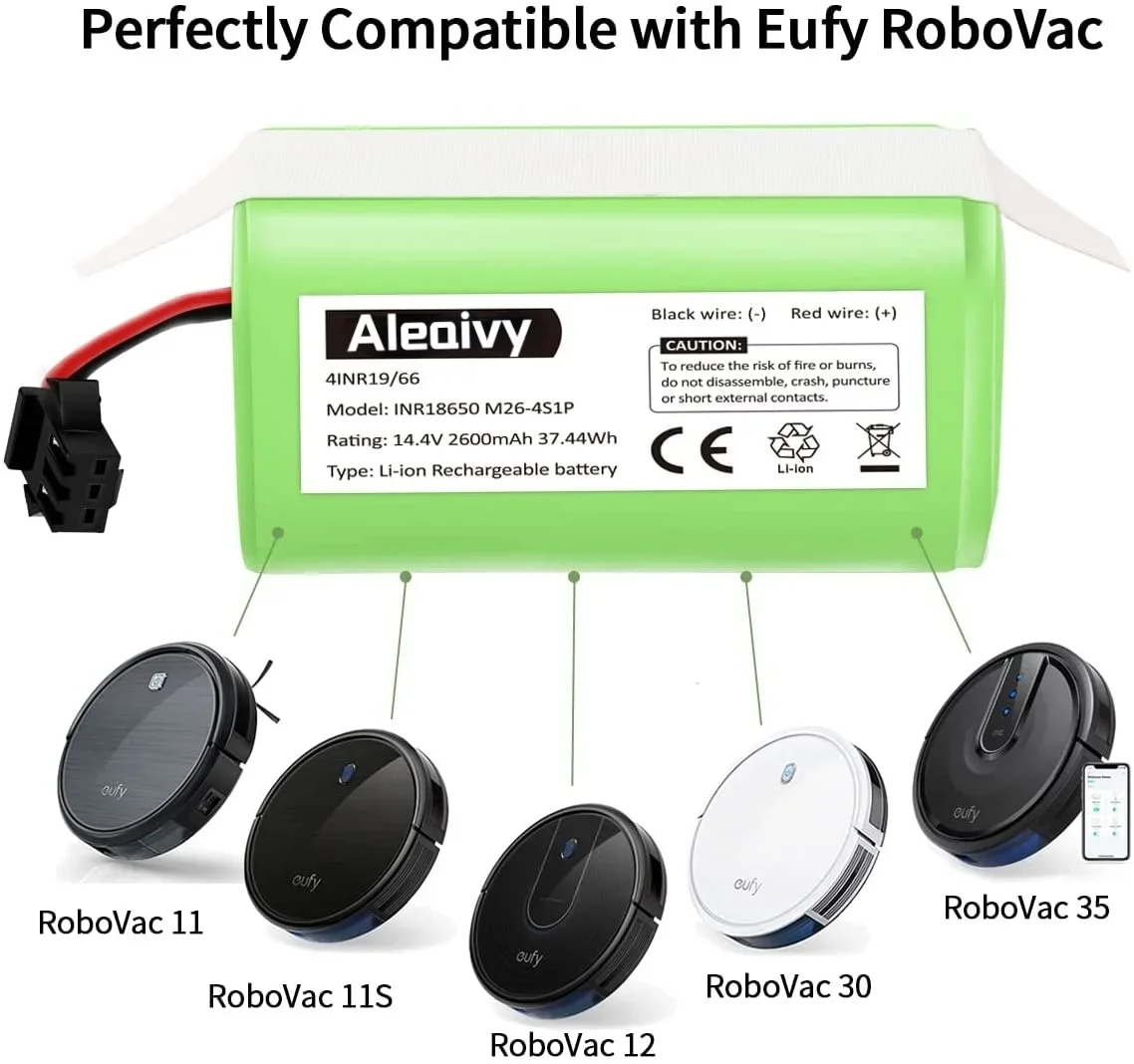 Nastima 14.4V 2600mAh Li-ion Battery for Conga Excellence 990 1090 1790  1990 Ecovacs Deebot N79 N79S DN622, Eufy Robovac 30 35C