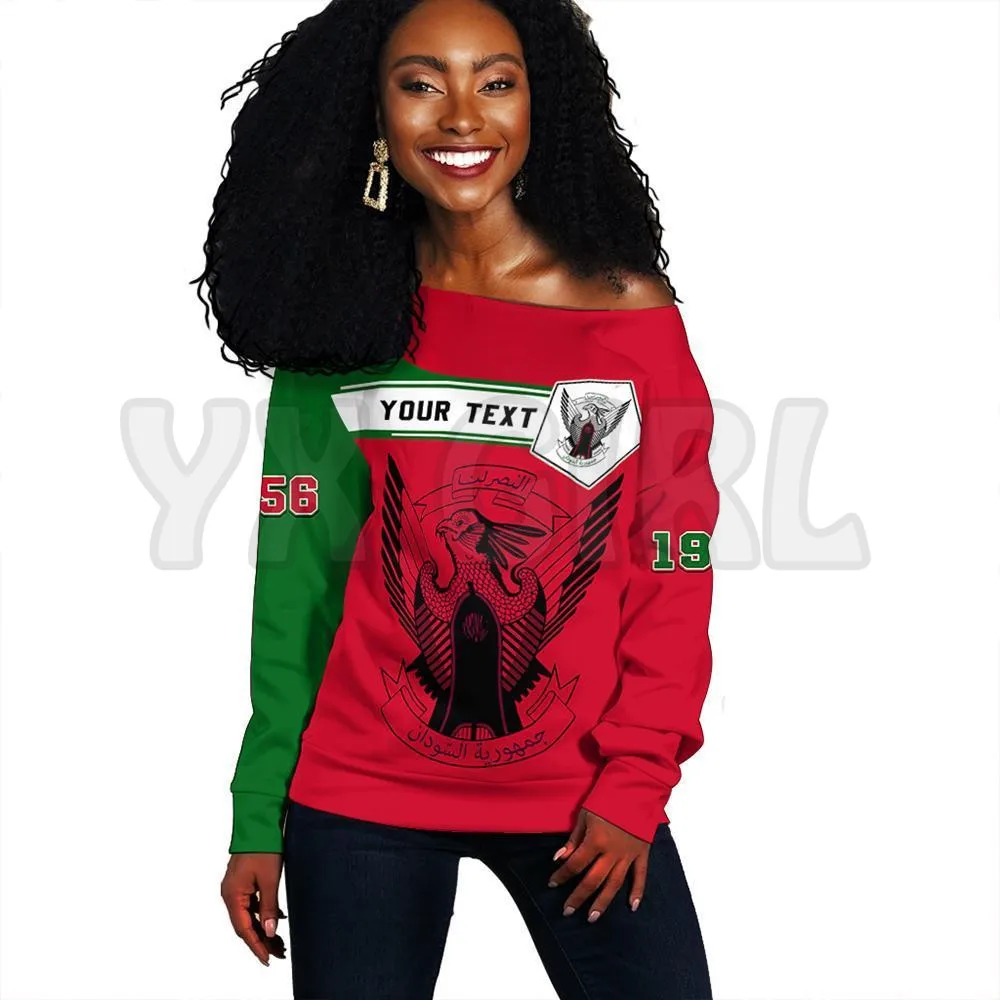 YX GIRL Custom You Text Greek Life Sweater Sudan  3D Printed Novelty Women Casual Long Sleeve Sweater Pullover