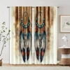 2pcs, Curtain Popular 2D print Feather Art Polyester Easy Install (without rod) Outdoor Decorations Use for Bedroom, Living 2