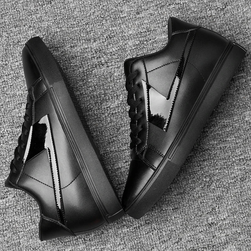 Sneakers Man Elevator Shoes Height Increase Insole 10cm White Black Taller Shoes Men Leisure Fashion Leather Sports Plus Size 44 5