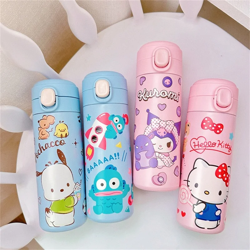 

Sanrio Water Cup 420Ml Kawaii Cinnamoroll My Melody Thermos Cups Anime Cartoon Kuromi Juice Cup Insulated Water Bottle Kid Gifts