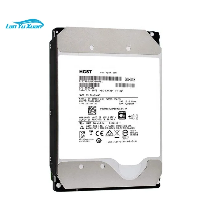 

server hard drive HGST HUH721010AL5204 10TB 7.2K RPM SAS-12GB/S Hard Drive