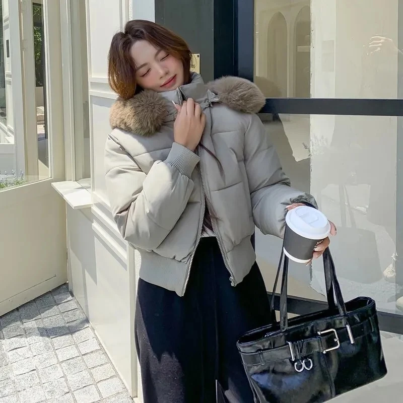 New Ladies Down Cotton-padded Jacket 2025 Lapel Fashion Joker Female Winter Coat Temperament High quality Korean Women Outwear