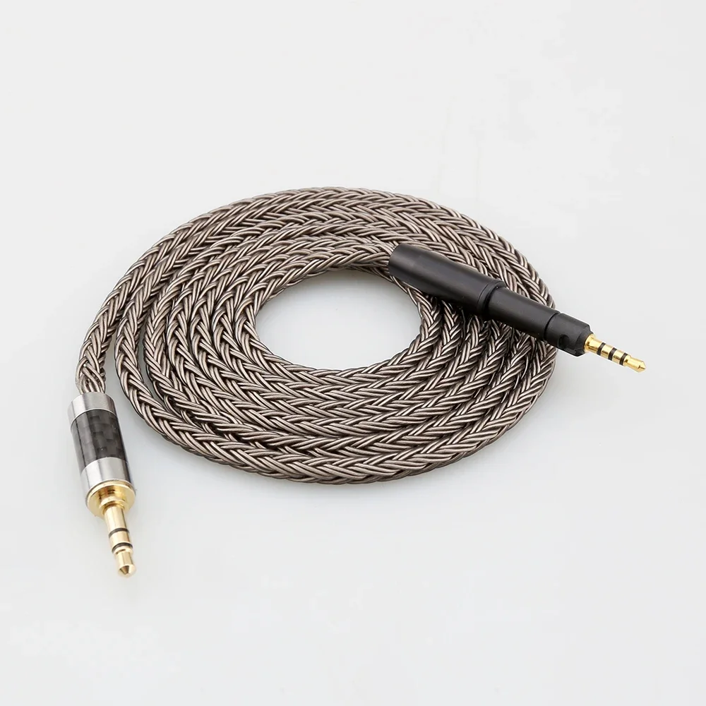 HIFI 2.5/3.5/4.4/6.35mm XLR 16 Core Grey Silver Plated Earphone Cable For Sennheiser HD599 HD569 HD 560S HD559 hd560s