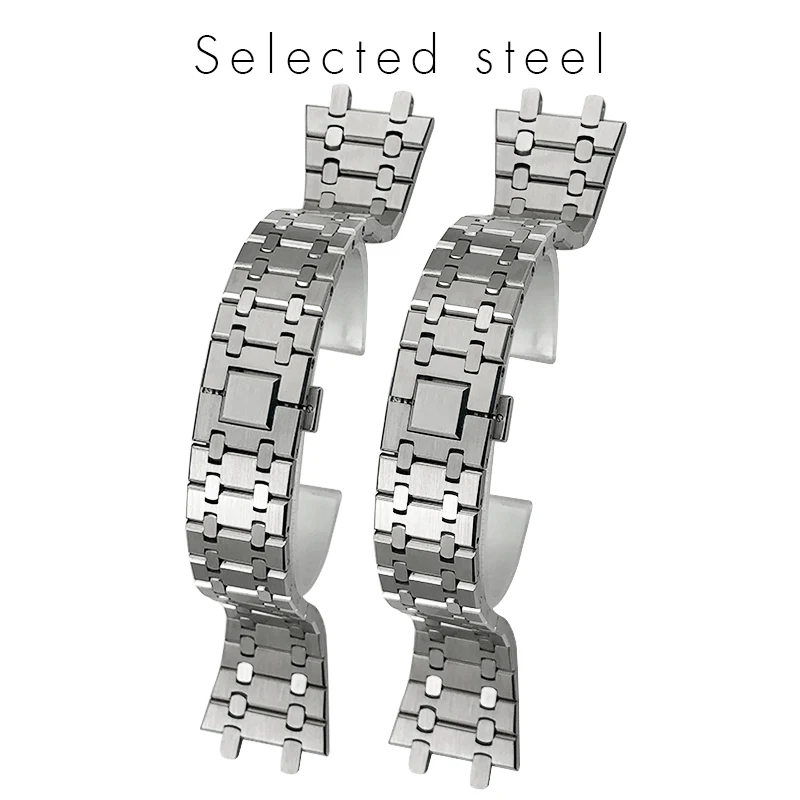 SCHIK 21mm 26mm 316L Stainless Steel Watchband Fit for AP 6765 Audemars Piguet Royal Oak Silver Metal Watch Strap
