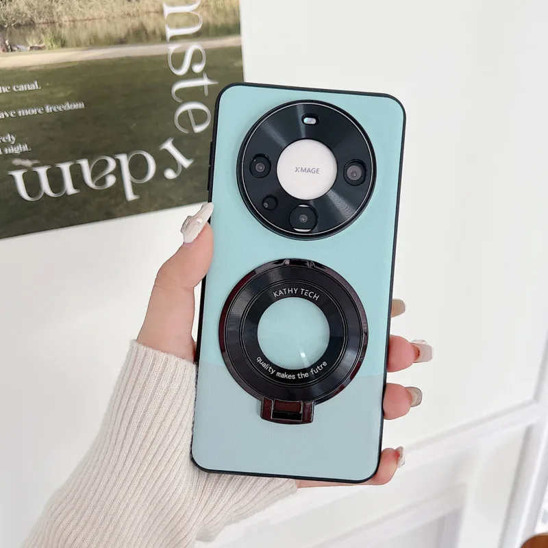 For Huawei Mate 60 Rs 50 40 30 P60 P50 P40 Pro cases Leather Cover For Magsafe Magnetic Holder Wireless Charging Case