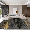 Nordic Abstraction Texture Large Living Room Carpet Luxury Gold Decoration Bedroom Rug Non-slip Washable Lounge Coffee Table Mat 4