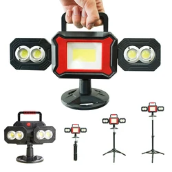 Folding 25W COB Floodlight 4400mA USB-C Work Light 360° Magnet Sucker Garage Inspection Lamp Cordless Camping Emergency Torch