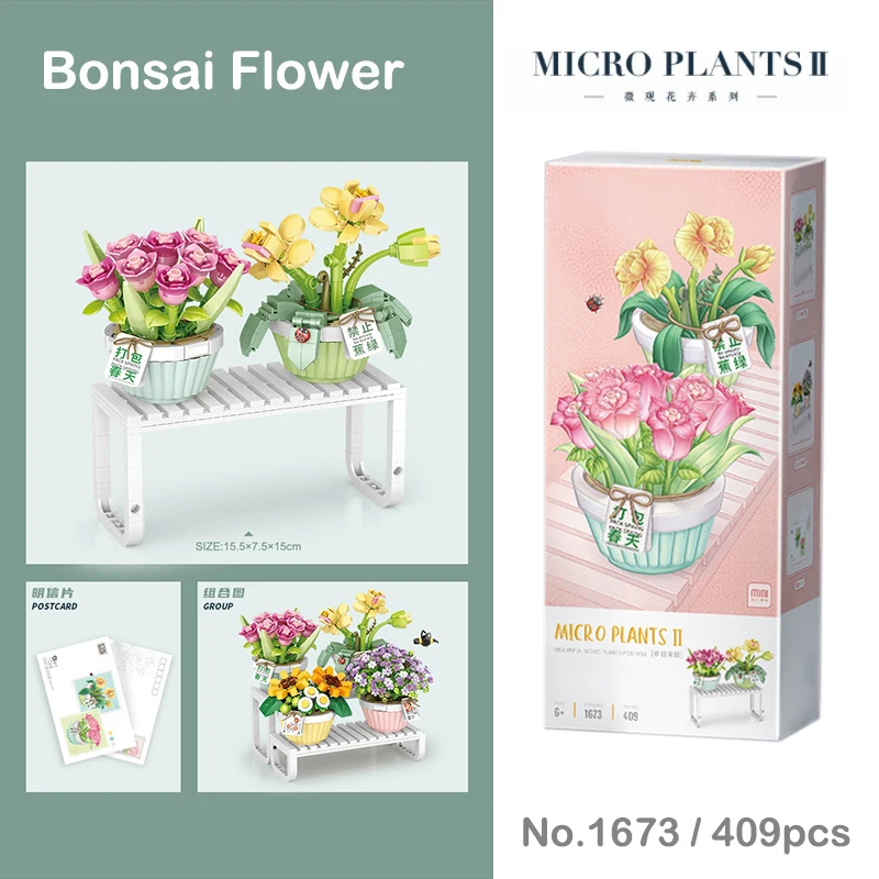 Flower Bouquet Kit Botanical Collection Cute Pot Plants Brick 10309  Creative Bonsai Tree Mini Succulent Building Block Seyaom - AliExpress