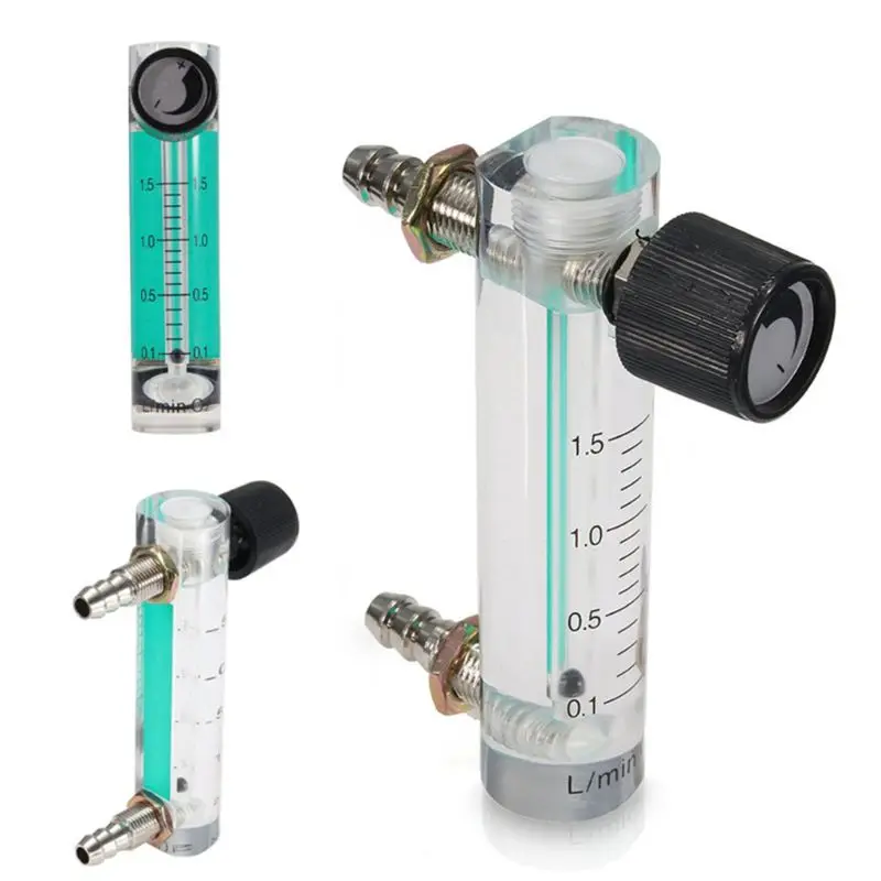 LZB-6M Meter 0-1.5 LPM Flowmeter with Control for Valve Detect Flow for Oxygen Air Gas Adjustable