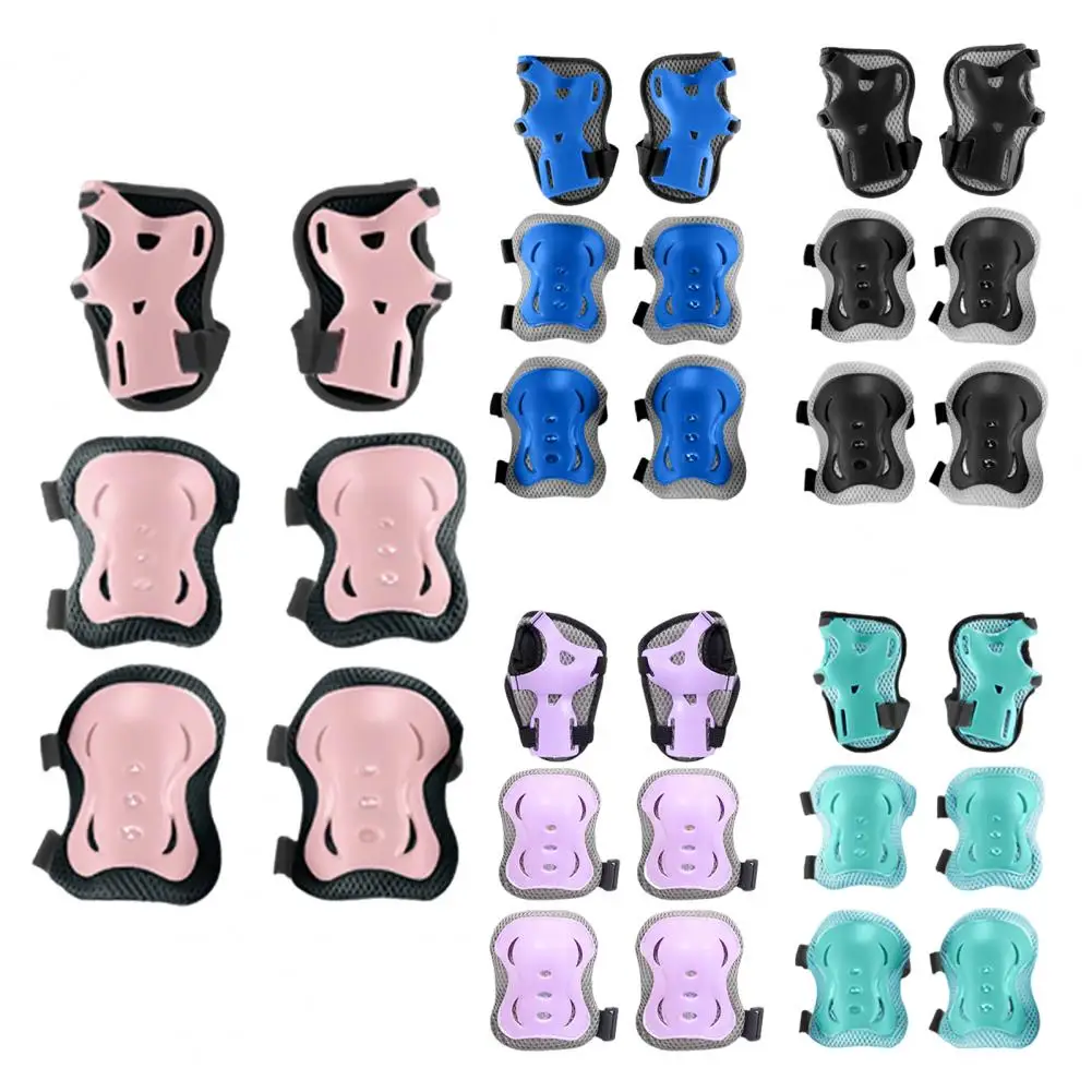 1 Set Kids Roller Skating Protective Gear Scooter Biking Sports Toddlers Boys Girls Wrist Guard Knee Elbow Pad Protector protective gear set wrist guards