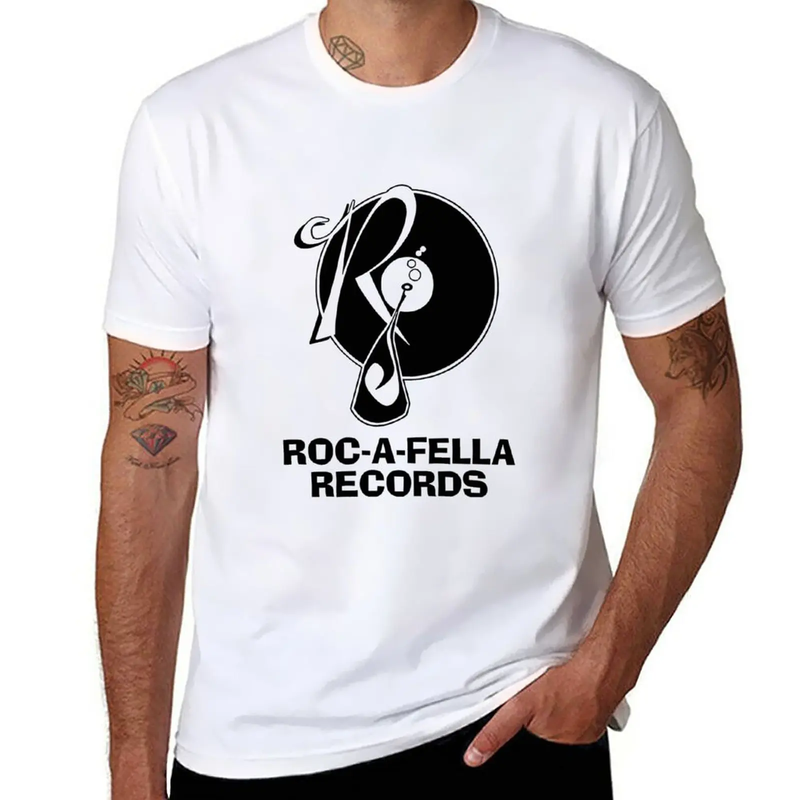 

RocAFella Records T-Shirt anime boys whites aesthetic clothes mens big and tall t shirts