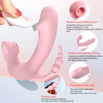 3 IN 1 Clitoris Sucking Dildo Vibrator Panties for Women Vagina Anus Stimulator Female Masturbator Sucker Toy Adult 18 Sex Goods 5