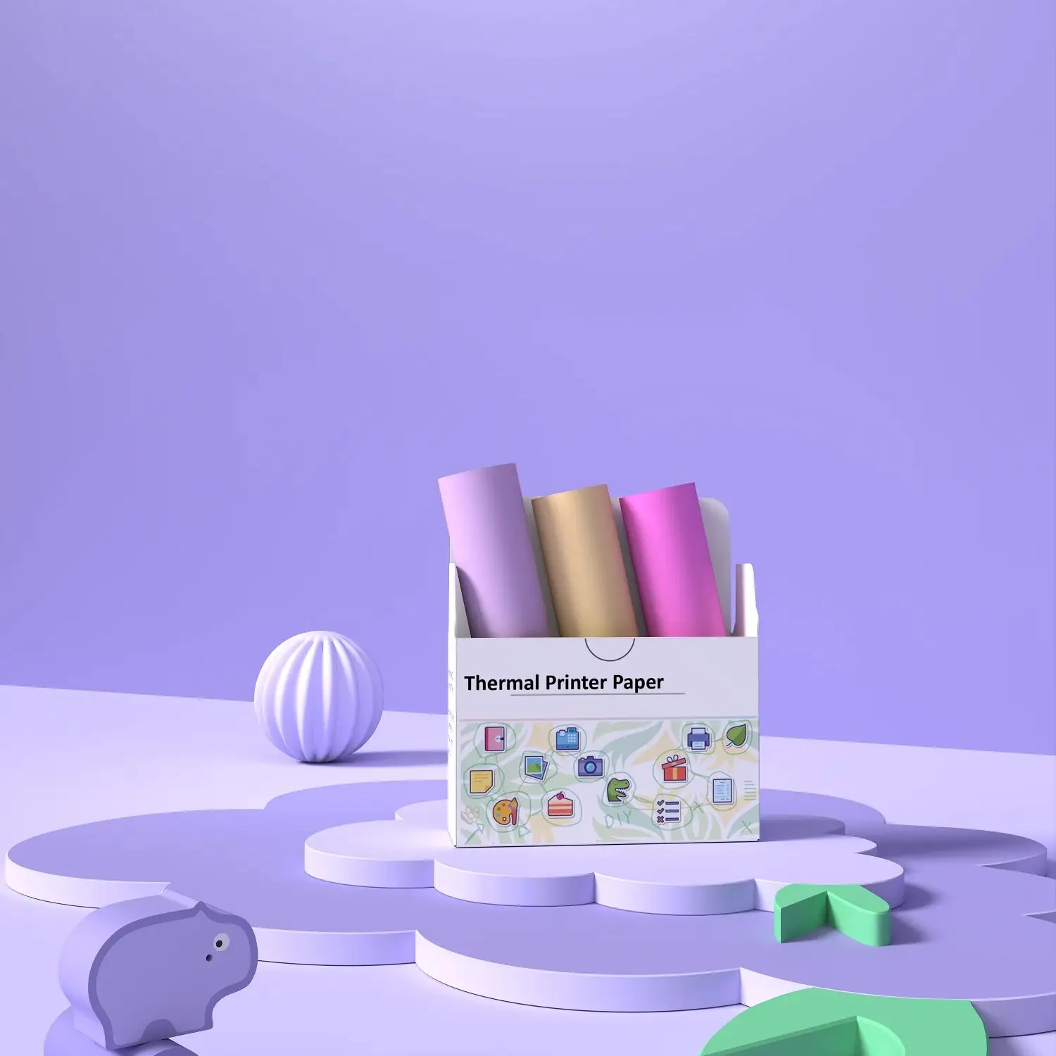 미니 프린터 용지 DIY 감열지, M02, T02 컬러 라벨, 점착성 용지, 학습 사무실용, HD 사진, 3 롤