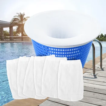 Calzini per skimmer per piscina, calzini con filtro in rete di nylon da 5/10 pezzi per cestini per skimmer, accessori per la pulizia della piscina per il nuoto e il terreno, per la casa 1