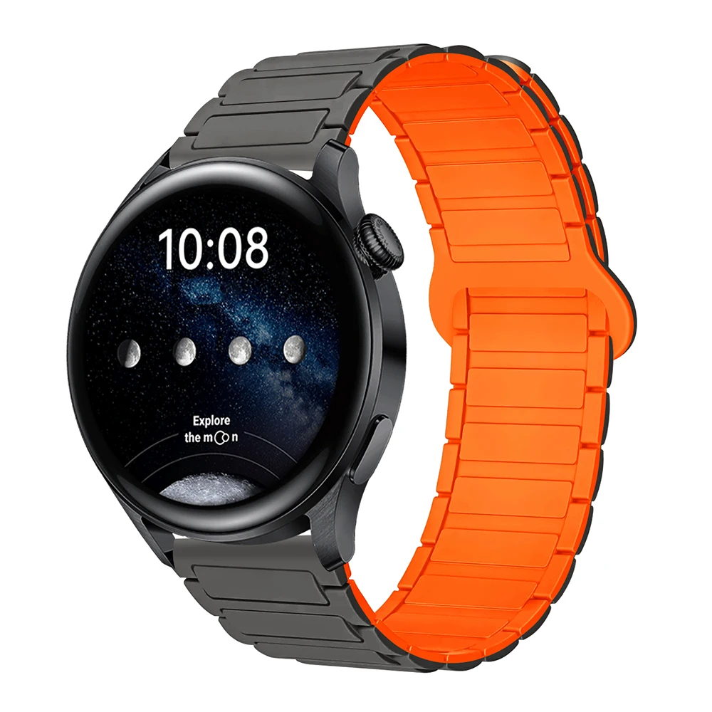 Magnetic Silicone Sport Watch Strap - 22mm Bracelet Band