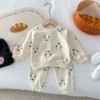8820 Korean Baby Clothing Set 2024 Spring and Autumn New Boy's Leisure Suit Cartoon Sweater +Pants Two-piece Suit. 4
