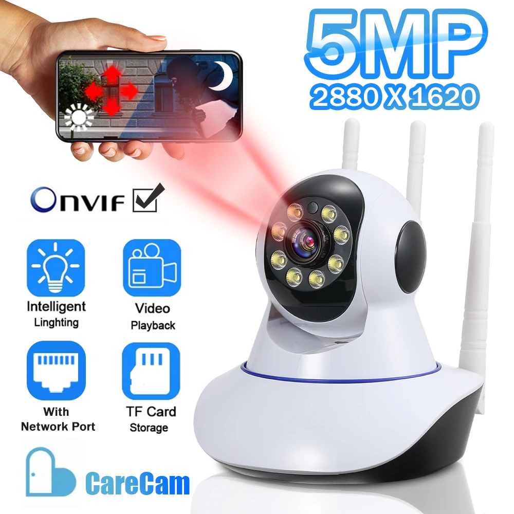 3Mp 5Mp Hd Wifi Telecamera Di Sorveglianza Wireless Cctv Ip Baby Monitor Ptz Security Protector Home Smart Tracking Visione Notturna Interna