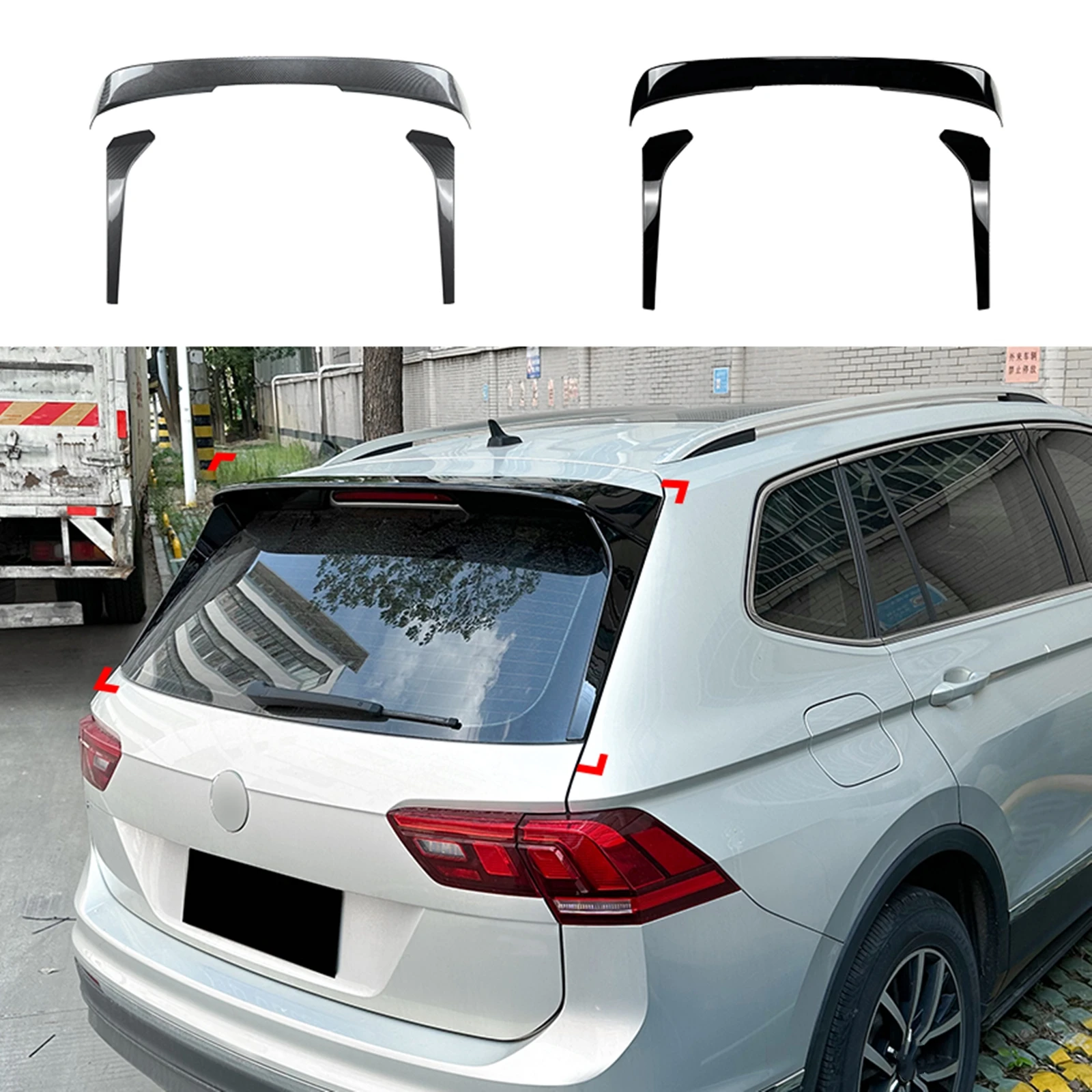 Voor Vw Voor Tiguan MK2 2017-2022 2 Stuks Auto Achterruit Spoiler Side Wing Cover Trim Body Kit Accessoires
